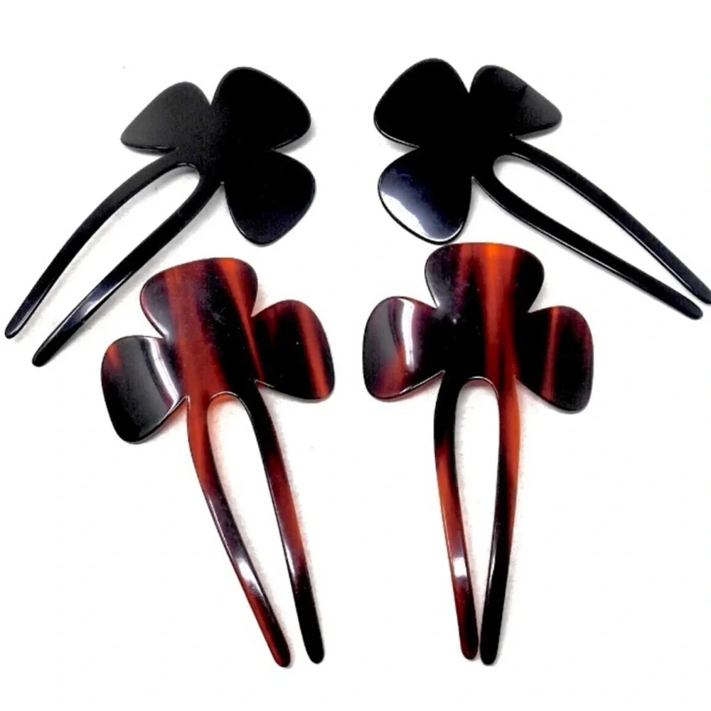 New 1970’s French Hair Picks‎ Statement Hair Accessory in Tortoiseshell , NOS